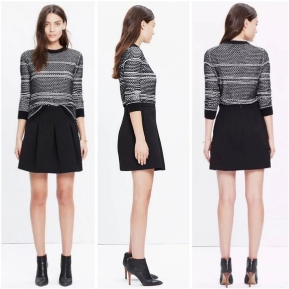 Madewell black Jacquard pleated skirt in pre-owned excellent conditions. Size 0 - Picture 9 of 9